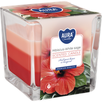 Świeca zapachowa BISPOL Aura snk80-356 (Hibiskus & Biała szałwia) ~32h