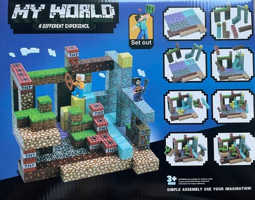 KLOCKI MAGNETYCZNE SZEŚCIANY BLOKI KLOCKI PIKSELE 220 KLOCKÓW + 2 LUDZIKI na Arena.pl