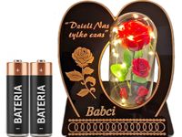 BABCIA BABCI ZNICZ LAMPION NA GRÓB SKOS RÓŻA CZERWONA+LEDY