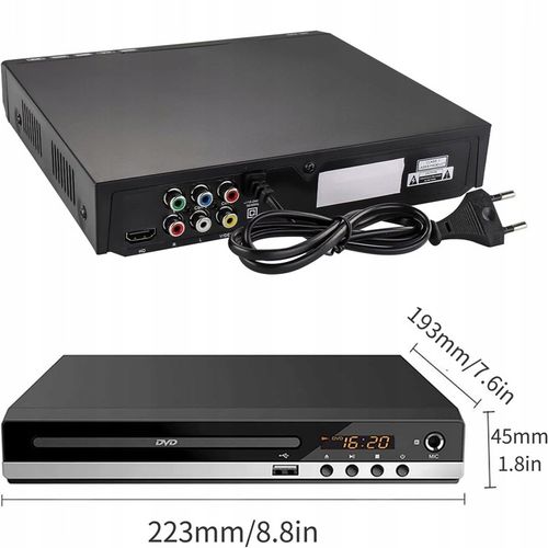 ODTWARZACZ DVD HDMI, CD, HDMI/AV WEJŚCIE USB DO TELEWIZORÓW + PILOT DVD-229 na Arena.pl