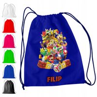 WOREK PLECAK SPORTOWY NA WF DLA DZIECI - SUPER MARIO BROS + IMIĘ! LUIGI