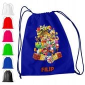 WOREK PLECAK SPORTOWY NA WF DLA DZIECI - SUPER MARIO BROS + IMIĘ! LUIGI