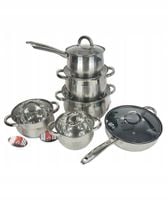 Zestaw garnków + Patelnia+ rondel VIOLET stal nierdzewna 12 el.