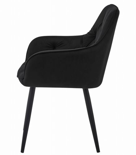 Krzesło JORK - czarny aksamit / nogi czarne x 1 na Arena.pl