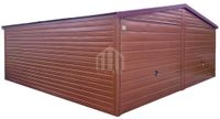 Garaż blaszany 6x5m - 2x brama uchylna - drewnopodobny - dwuspad  SO125