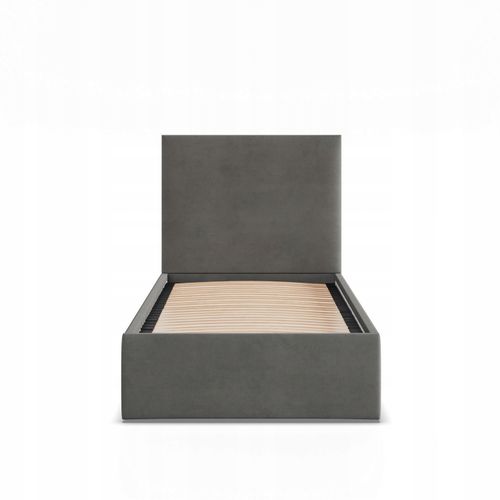 Łóżko Ramowe PAOLA JEDNOOSOBOWE Tapicerowane Pojedyncze VELVET CIEMNY SZARY na Arena.pl