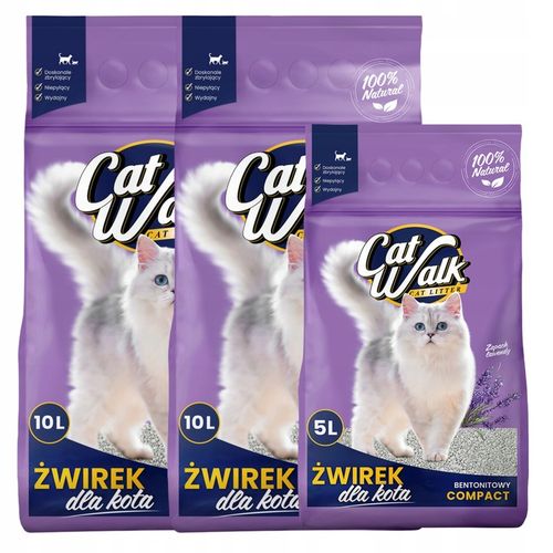 Żwirek dla kota bentonitowy 25L LAWENDOWY CatWalk zbrylający 25L Naturalny na Arena.pl