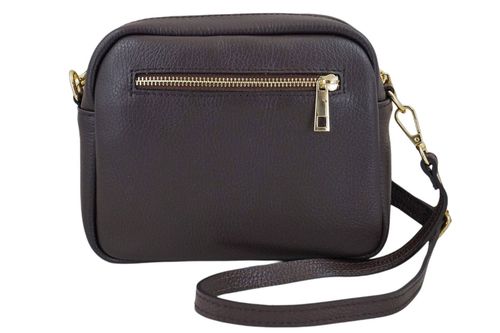 Torebka skórzana na ramię pikowana - Brązowa ciemna na Arena.pl