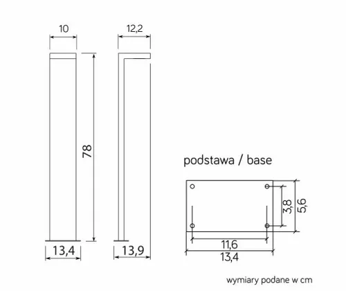 Lampa zewnętrzna słupek ogrodowy Karo KR-780 Suma na Arena.pl