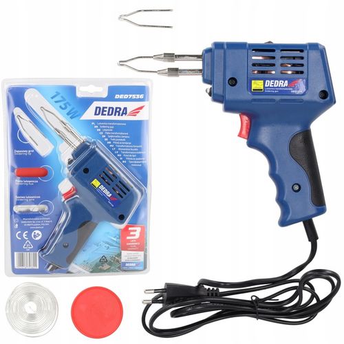 LUTOWNICA TRANSFORMATOROWA DEDRA 600°C Zestaw Cyna Pasta lutownicza na Arena.pl