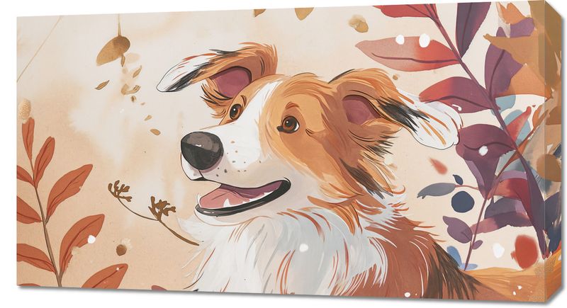 Obraz 90x50cm Collie Jesienną Porą zdjęcie 1