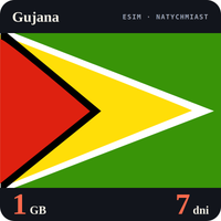 Karta eSIM Internet Gujana 1 GB na 7 dni - bez rejestracji