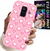 ETUI DO SAMSUNG A6 2018 - SERCA KRATKA RÓŻOWA OBUDOWA CASE + SZKŁO