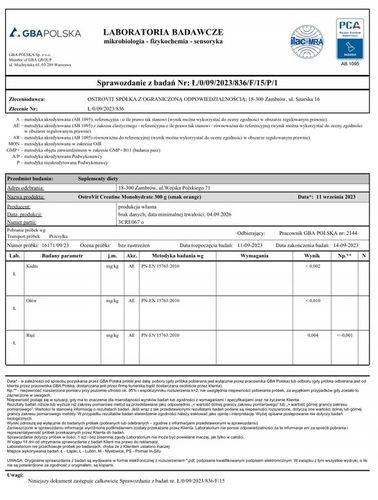 OstroVit Creatine Monohydrate 300 g KREATYNA na Arena.pl