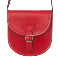 VERA PELLE torebka damska skórzana listonoszka z paskiem V607 czerwona