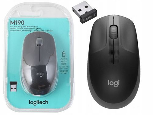Myszka bezprzewodowa Logitech M190 Czarny 910-005905 sensor optyczny na Arena.pl