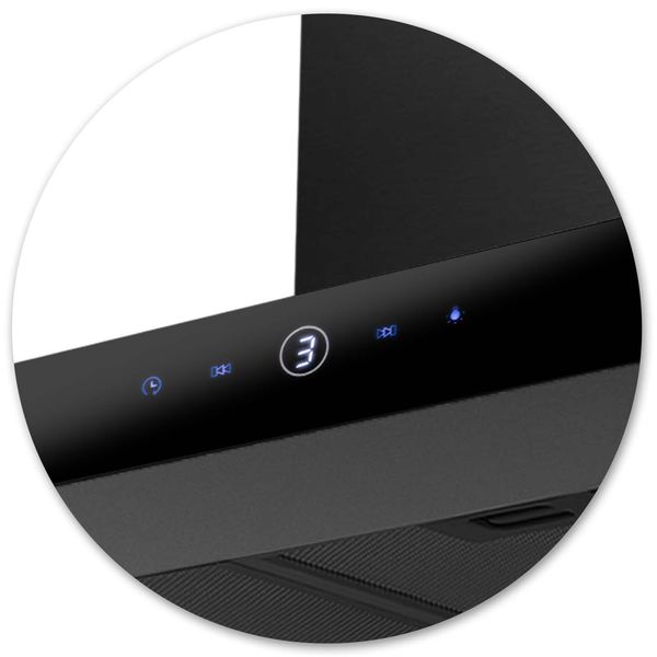 Okap kuchenny 90 cm Czarny Berdsen BT-218 zdjęcie 3