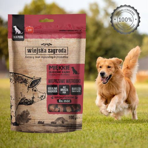 przysmaki dla psa wiejska zagroda suszone kąski wieprzowe wątróbki 100g na Arena.pl