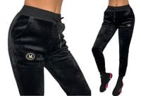 Spodnie damskie WELUROWE OCIEPLANE futerkiem GRUBE