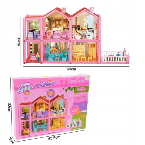 DOMEK DLA LALEK WILLA RÓZOWA MEBLE LALKI LALECZKI TARAS SAMOCHÓD DO ZABAWY na Arena.pl