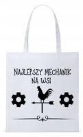 Dla Mechanika Prezent Torba Eco Biała Shopper Z Nadrukiem Ze Zdjęciem