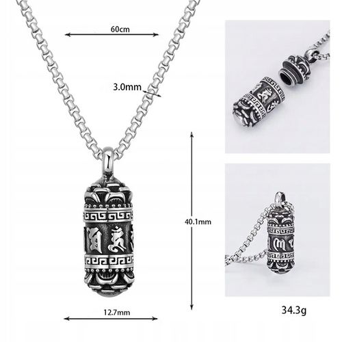 NASZYJNIK MĘSKI SEKRETNIK SREBRNY WISIOREK OTWIERANY STAL CHIRURGICZNA 316L na Arena.pl