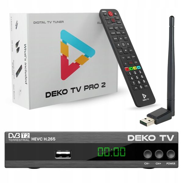 Tuner Dekoder TV Naziemnej DVBT2 DVBT 2 DVB T2 HEVC DEKO PRO2 + Antena zdjęcie 1