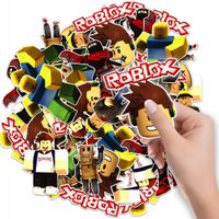 NAKLEJKI ETYKIETY NA ZESZYT NALEPKA Z POSTACIAMI ROBLOX WZORY 6 SZT
