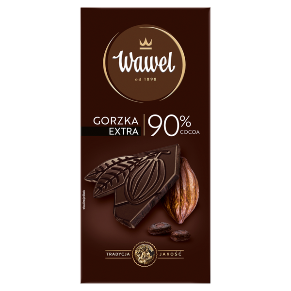 Wawel Czekolada extra gorzka 90 % cocoa 90 g zdjęcie 1