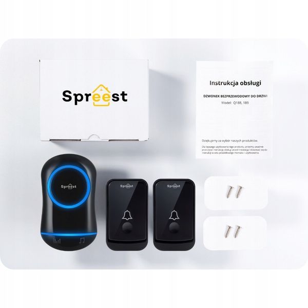DZWONEK BEZPRZEWODOWY DO DRZWI DO FURTKI NA BATERIE WODOODPORNY 2 PRZYCISKI zdjęcie 10