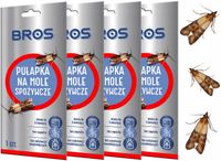4x PUŁAPKA NA MOLE SPOŻYWCZE FEROMONOWA WABIĄCA SKUTECZNY LEP BROS