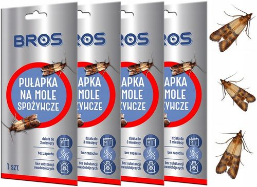 4x PUŁAPKA NA MOLE SPOŻYWCZE FEROMONOWA WABIĄCA SKUTECZNY LEP BROS na Arena.pl