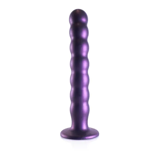 ouch! beaded g-spot 20,5 cm - silikonowy model z przyssawką, fioletowy na Arena.pl