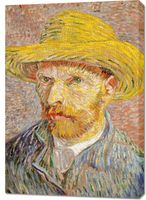 Obraz 70x100cm Self-Portrait with a Straw Hat, Van Gogh Vintage