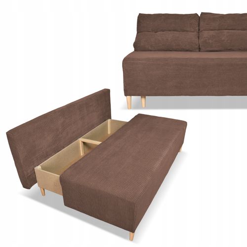 Kanapa sofa KIMO funkcja spania pojemnik Anafi brąz sztruks na Arena.pl