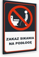 Tabliczka znak informacyjny 30x20 Antracyt ZAKAZ SIKANIA NA PODŁOGĘ Dibond