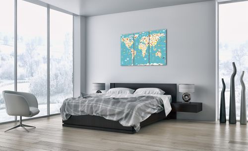 Obraz Na Płótnie - Mapa Kontynent - 105X70 Cm - Ce105X70-3106 na Arena.pl