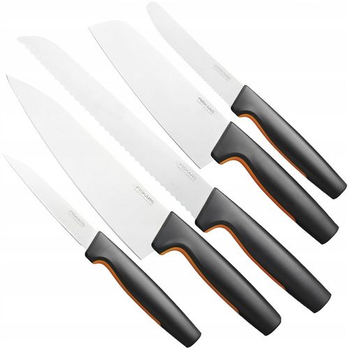 FISKARS ZESTAW KOMPLET NOŻY 5x NÓŻ SZEFA KUCHNI DO CHLEBA OBIERANIA WARZYW na Arena.pl