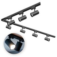 Zestaw szynowy 3 fazowy szyna 1m+2m, L prawy, 7x Lampa, 2x zaślepka CZARNY