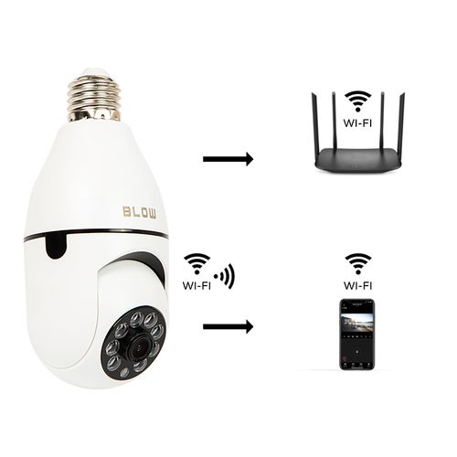 Kamera wifi żarówka BLOW obrotowa NIANIA 3mpx E27 na Arena.pl