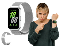 Pasek do SAMSUNG GALAXY FIT 3 opaska na zegarek srebrny magnetyczny KOLORY
