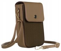 mini torebka-portfel ze skóry ekologicznej z ozdobnym panelem - peterson