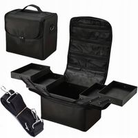 KUFEREK NA KOSMETYKI KOSMETYCZKA CZARNA WODOODPORNA ROZKŁADANA DUŻA