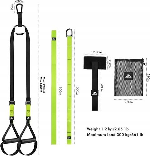 ZESTAW DO TRENINGU KALISTENIKI GUMY PASKI DO POMPEK DIPÓW PODCIĄGANIA 300kg na Arena.pl