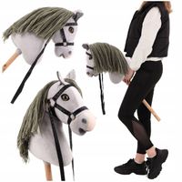 2 x HOBBY HORSE DUŻY A3 KOŃ NA KIJU NA PATYKU KONIK PLUSZOWY + WODZE + OGŁO