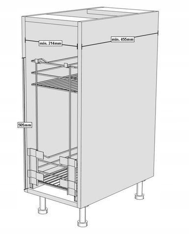 Kosz cargo 25cm 2p. 250 z systemem jezdnym cichy domyk Variant Multi na Arena.pl