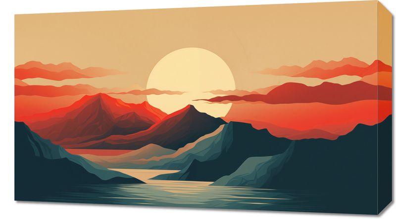 Obraz 70x40cm Zachód Słońca nad Górami zdjęcie 1