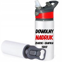 BIDON Z NADRUKIEM BUTELKA NA WODĘ Z WŁASNYM ZDJĘCIEM NAPISEM GRAFIKĄ LOGO