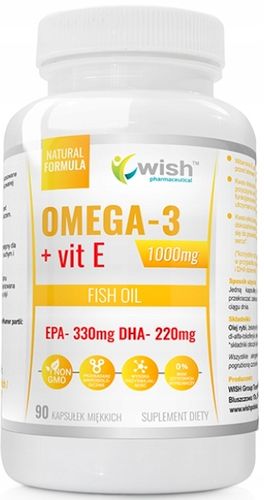 WISH OMEGA 3 + VIT E kwasy OMEGA witamina E 90kaps na Arena.pl