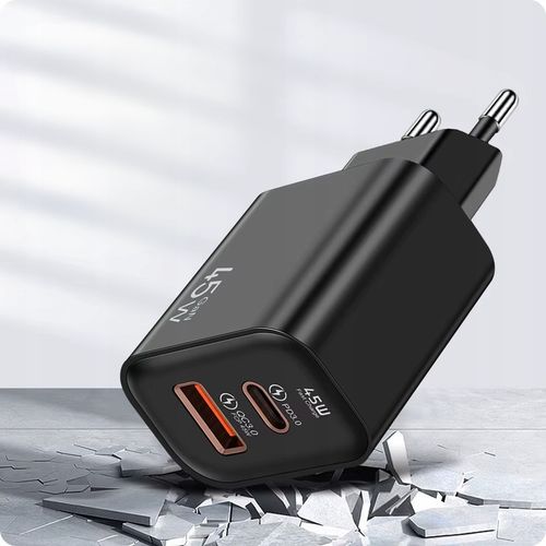 SZYBKA ŁADOWARKA KOSTKA GaN 45W ZASILACZ 2xUSB QC 3.0 PD 3A na Arena.pl